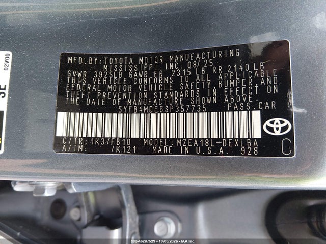 2025 TOYOTA COROLLA LE 9