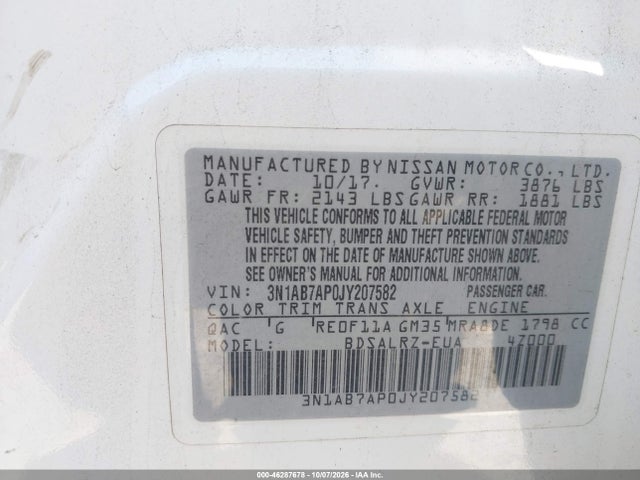2018 NISSAN SENTRA SR 9