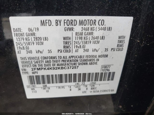 2019 FORD EDGE TITANIUM 9