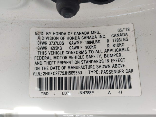 2018 HONDA CIVIC EX 9