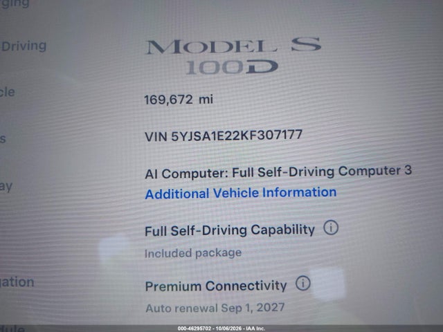 2019 TESLA MODEL S 100D/75D/LONG RANGE/STANDARD RANGE 15