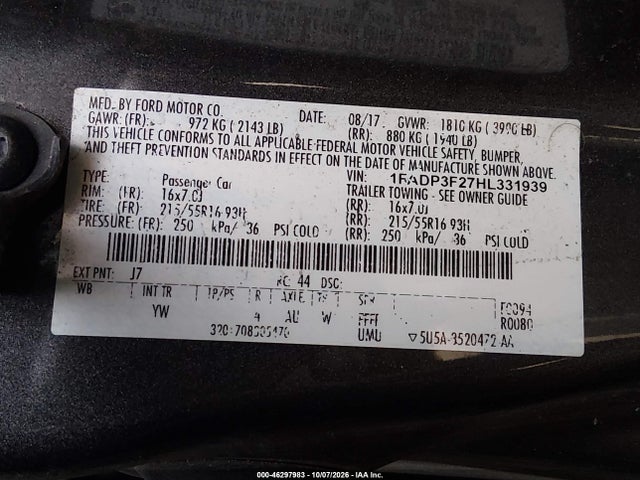 2017 FORD FOCUS SE 9