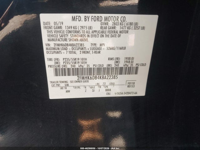 2019 FORD FLEX LIMITED 9