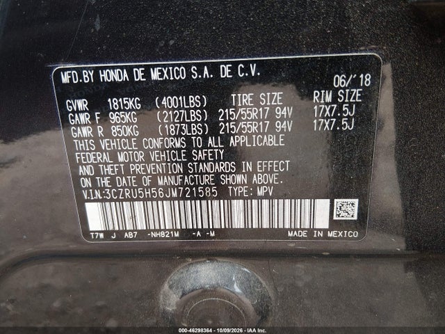 2018 HONDA HR-V EX 9