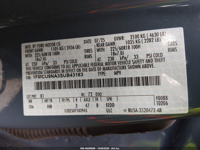 2025 FORD ESCAPE ST-LINE SELECT 9
