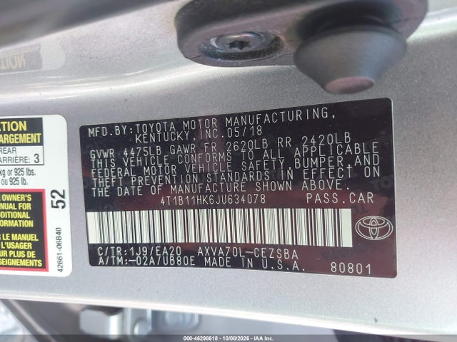 2018 TOYOTA CAMRY SE 9