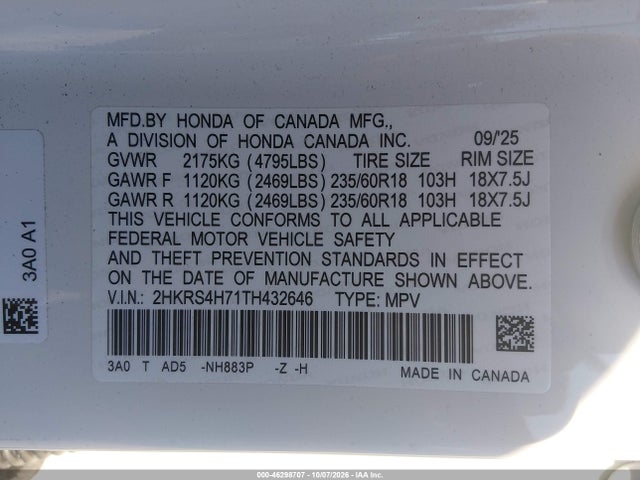 2026 HONDA CR-V EX-L AWD 9