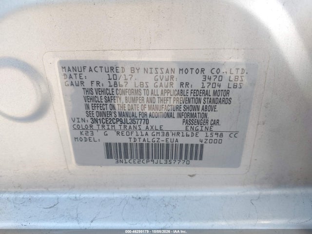 2018 NISSAN VERSA NOTE SR 9