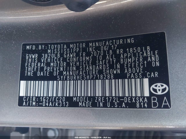 2017 TOYOTA COROLLA SE 9