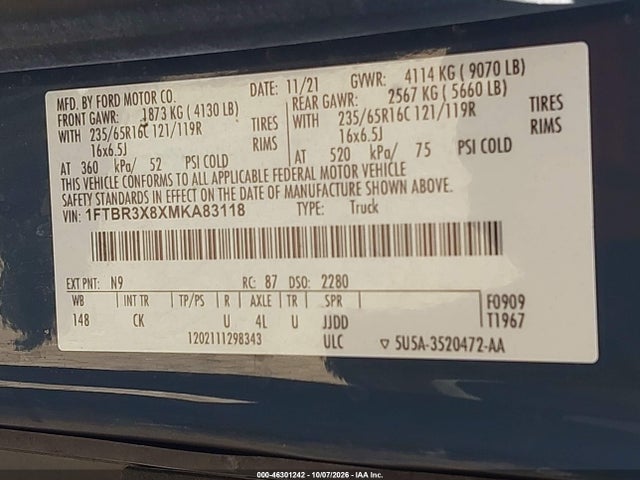 2021 FORD TRANSIT-250 CARGO VAN 9