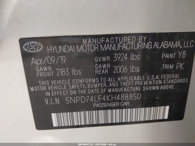 2019 HYUNDAI ELANTRA SE 9