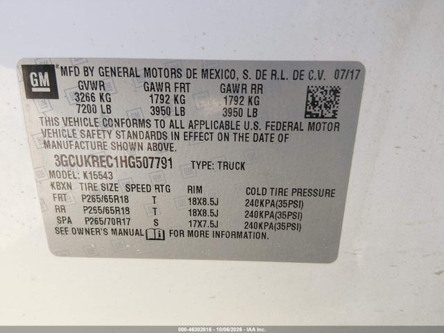 2017 CHEVROLET SILVERADO 1500 2LT 9