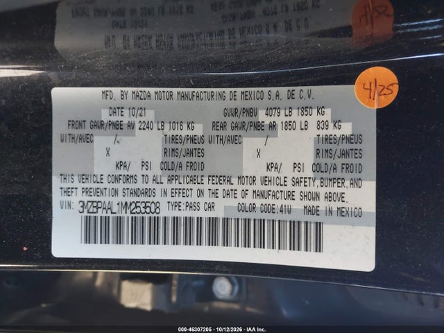 2021 MAZDA MAZDA3 2.5 S 9
