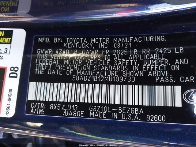 2021 LEXUS ES 350 9