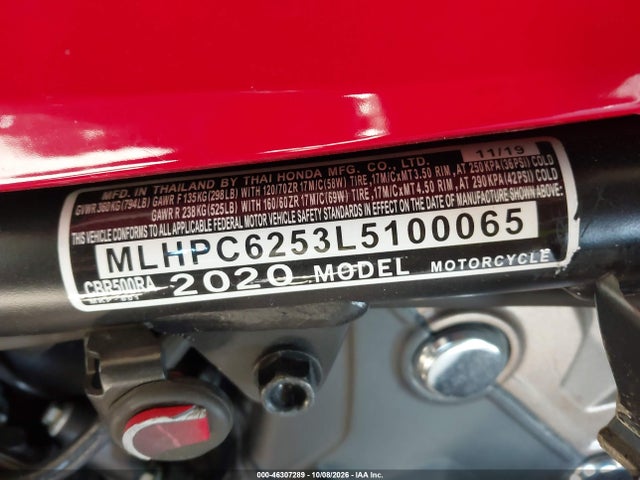 2020 HONDA CBR500 RA 10