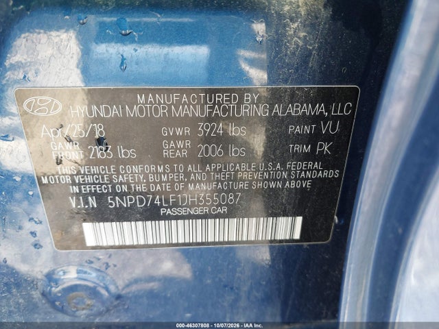 2018 HYUNDAI ELANTRA SE 9