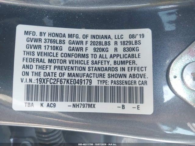 2019 HONDA CIVIC LX 9