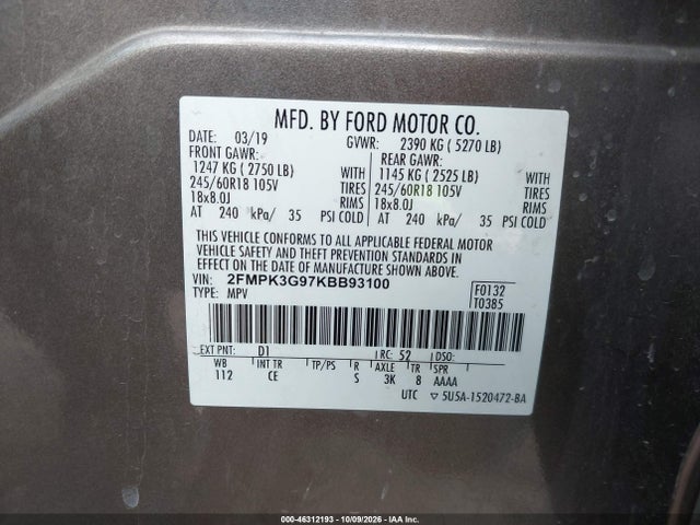 2019 FORD EDGE SE 9