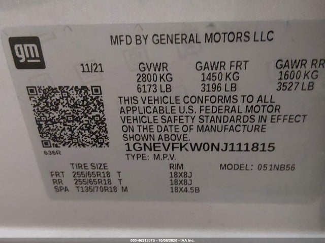 2022 CHEVROLET TRAVERSE AWD LS 9