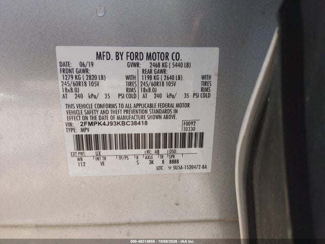 2019 FORD EDGE SEL 9