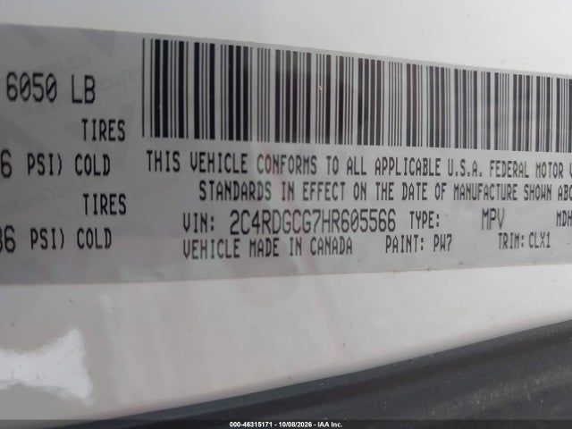 2017 DODGE GRAND CARAVAN SXT 9