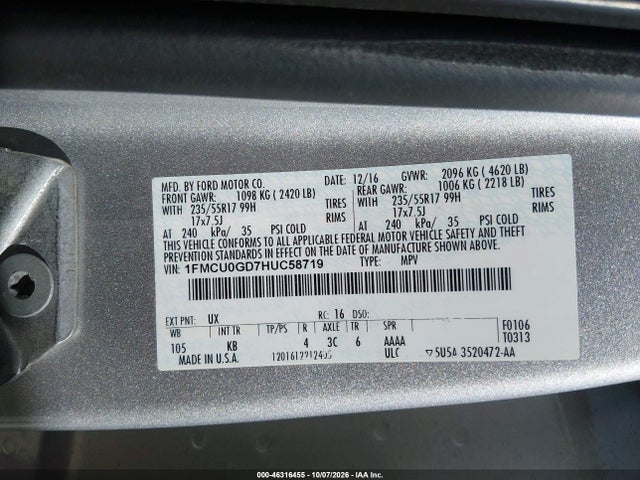 2017 FORD ESCAPE SE 9