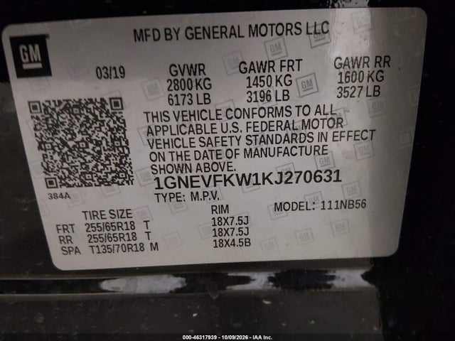 2019 CHEVROLET TRAVERSE LS 9