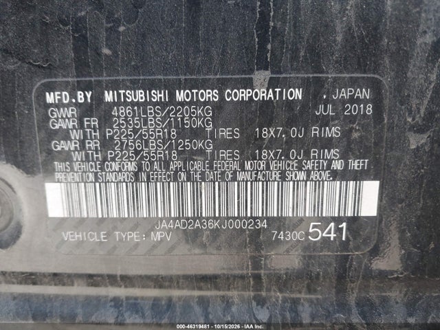 2019 MITSUBISHI OUTLANDER ES 9