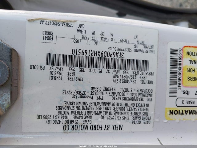 2017 FORD FUSION TITANIUM 9