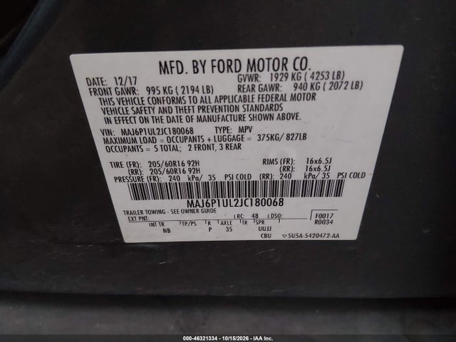 2018 FORD ECOSPORT SE 9