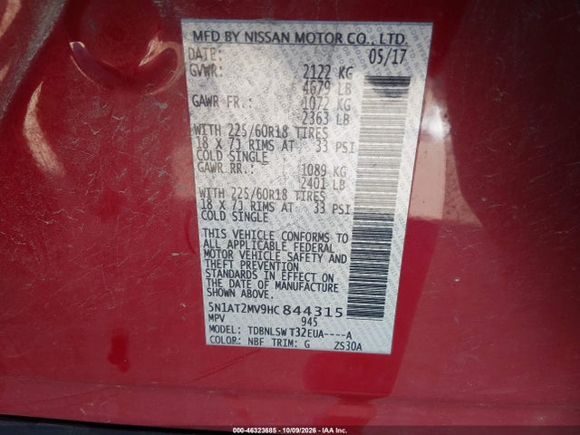 2017 NISSAN ROGUE SL 9