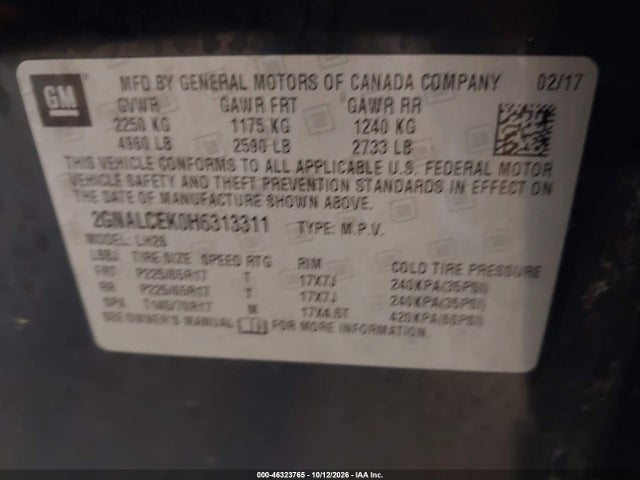 2017 CHEVROLET EQUINOX LT 9
