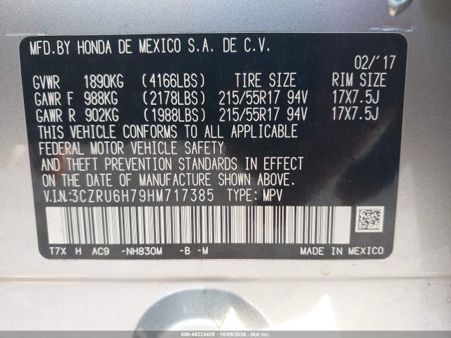 2017 HONDA HR-V EX-L 9
