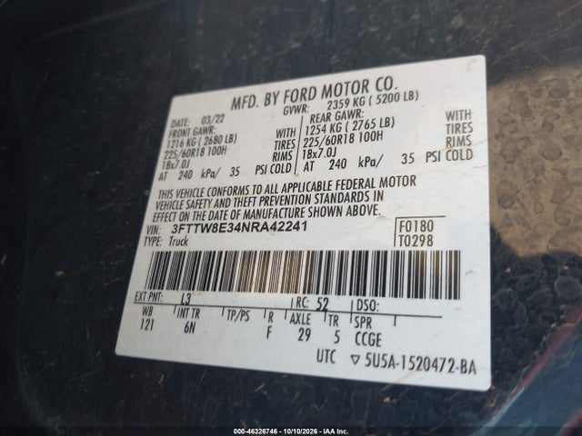 2022 FORD MAVERICK LARIAT 9