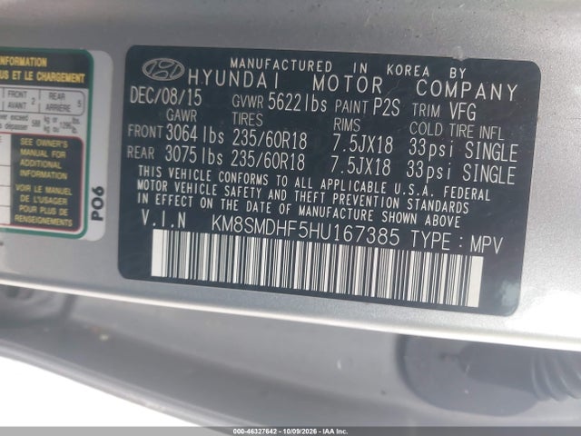 2017 HYUNDAI SANTA FE SE 9