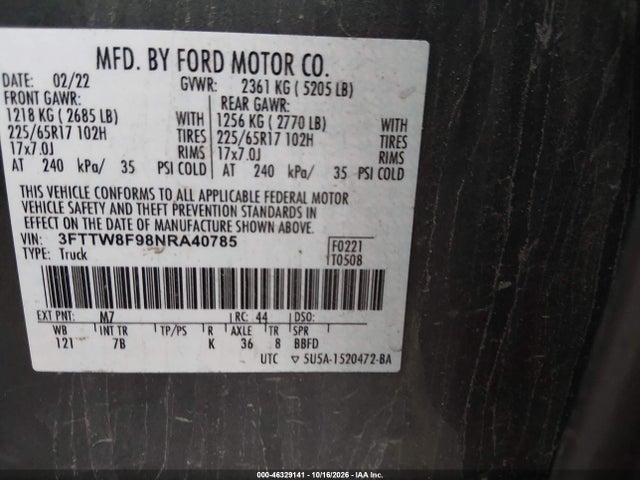2022 FORD MAVERICK XLT 9