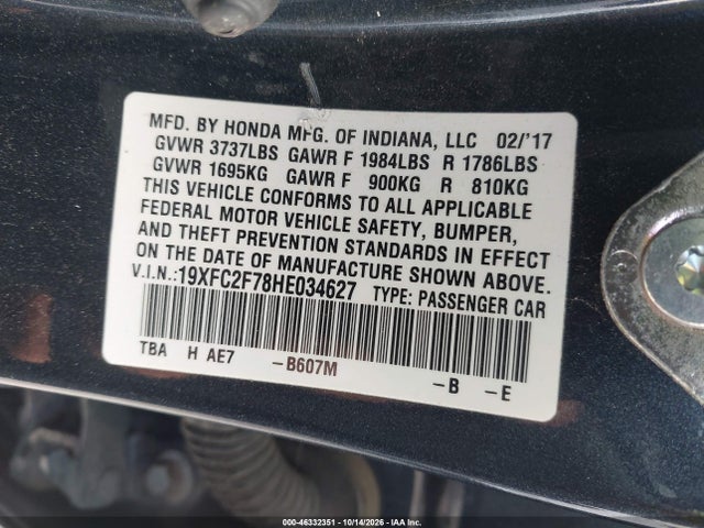 2017 HONDA CIVIC EX 9