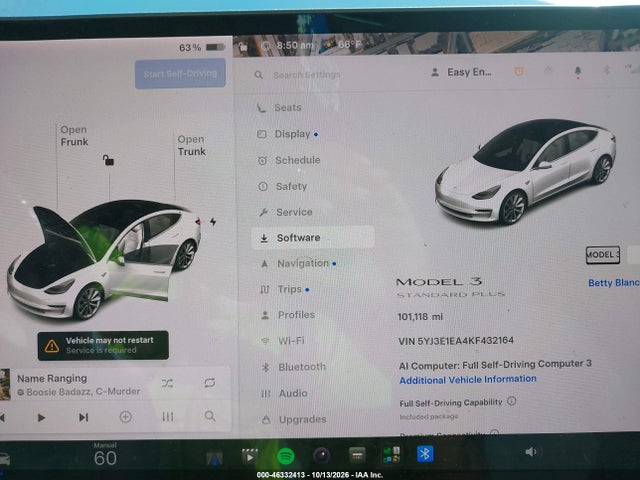 2019 TESLA MODEL 3 LONG RANGE/MID RANGE/STANDARD RANGE/STANDARD RANGE PLUS 7