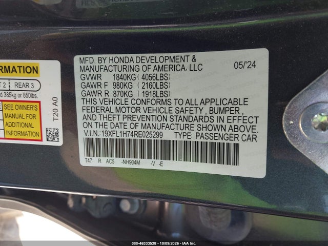 2024 HONDA CIVIC EX-L 9