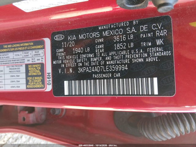 2020 KIA RIO S 9