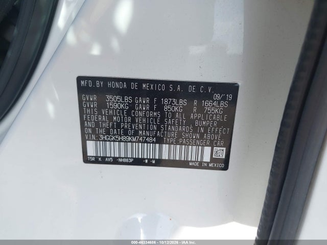 2019 HONDA FIT EX 9