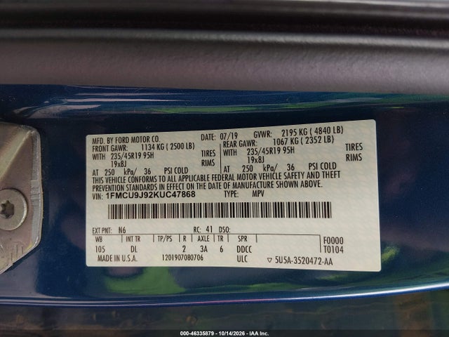 2019 FORD ESCAPE TITANIUM 9