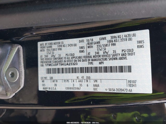 2019 FORD ESCAPE SE 9