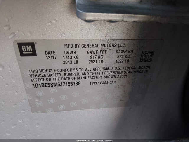 2018 CHEVROLET CRUZE LT AUTO 9