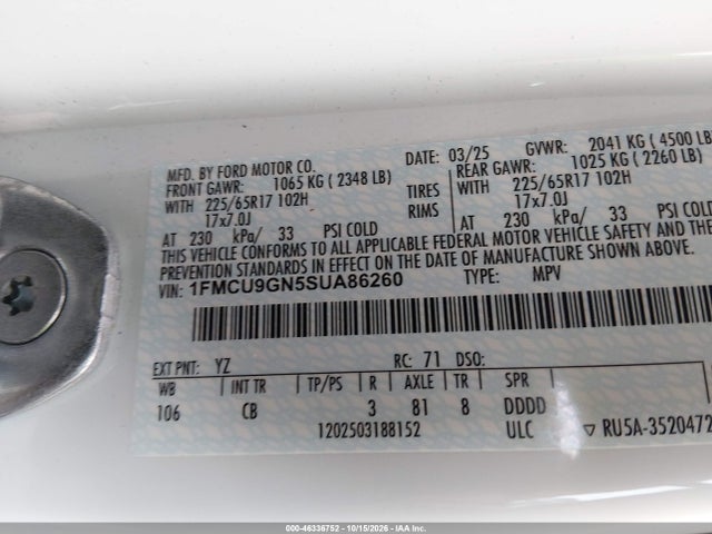 2025 FORD ESCAPE ACTIVE 9