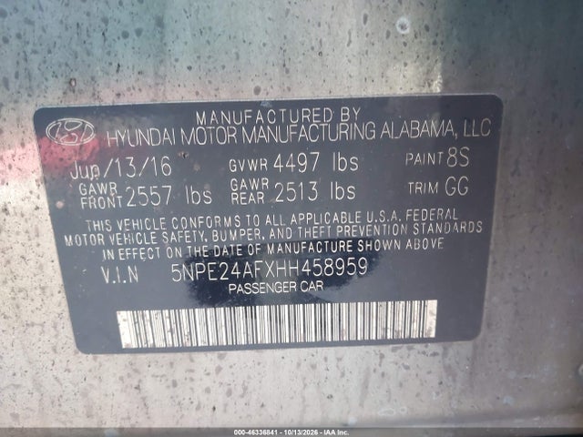 2017 HYUNDAI SONATA 9