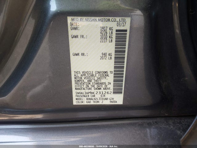 2017 NISSAN ALTIMA 2.5 SR 9