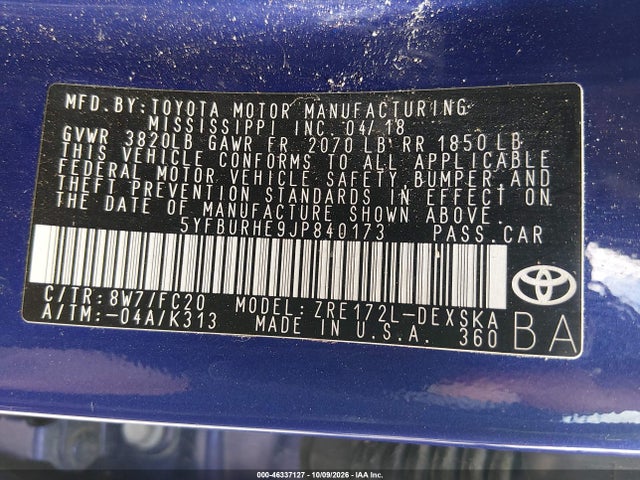 2018 TOYOTA COROLLA SE 9