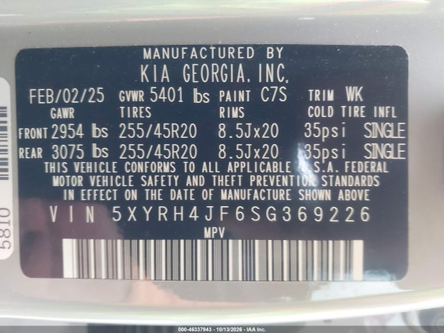 2025 KIA SORENTO EX 9