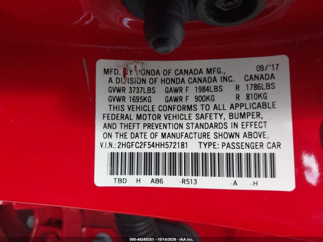 2017 HONDA CIVIC LX 9